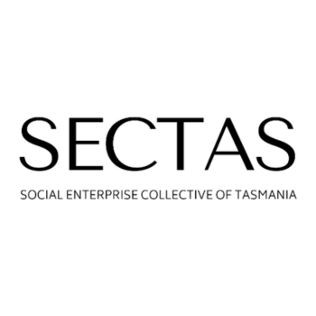 Logo for SECTAS, the Social Enterprise Collective of Tasmania, featuring bold black text on a white background in a clean, modern font.